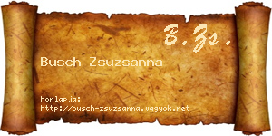 Busch Zsuzsanna névjegykártya
